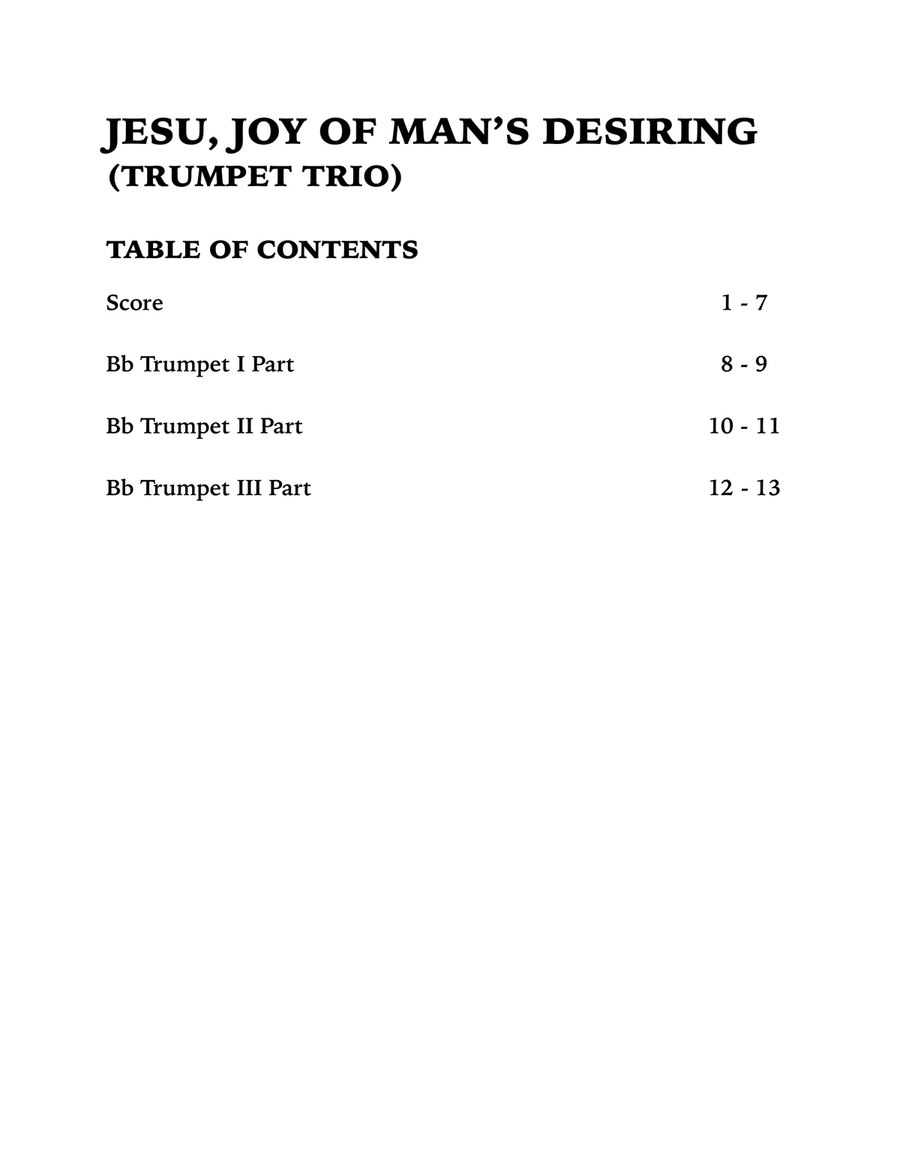 Jesu, Joy of Man's Desiring (Trumpet Trio) Trumpet Trio scores gallery preview page 4