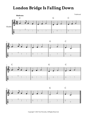 London Bridge Is Falling Down - For Ukulele (C Major - with TAB and Chords)