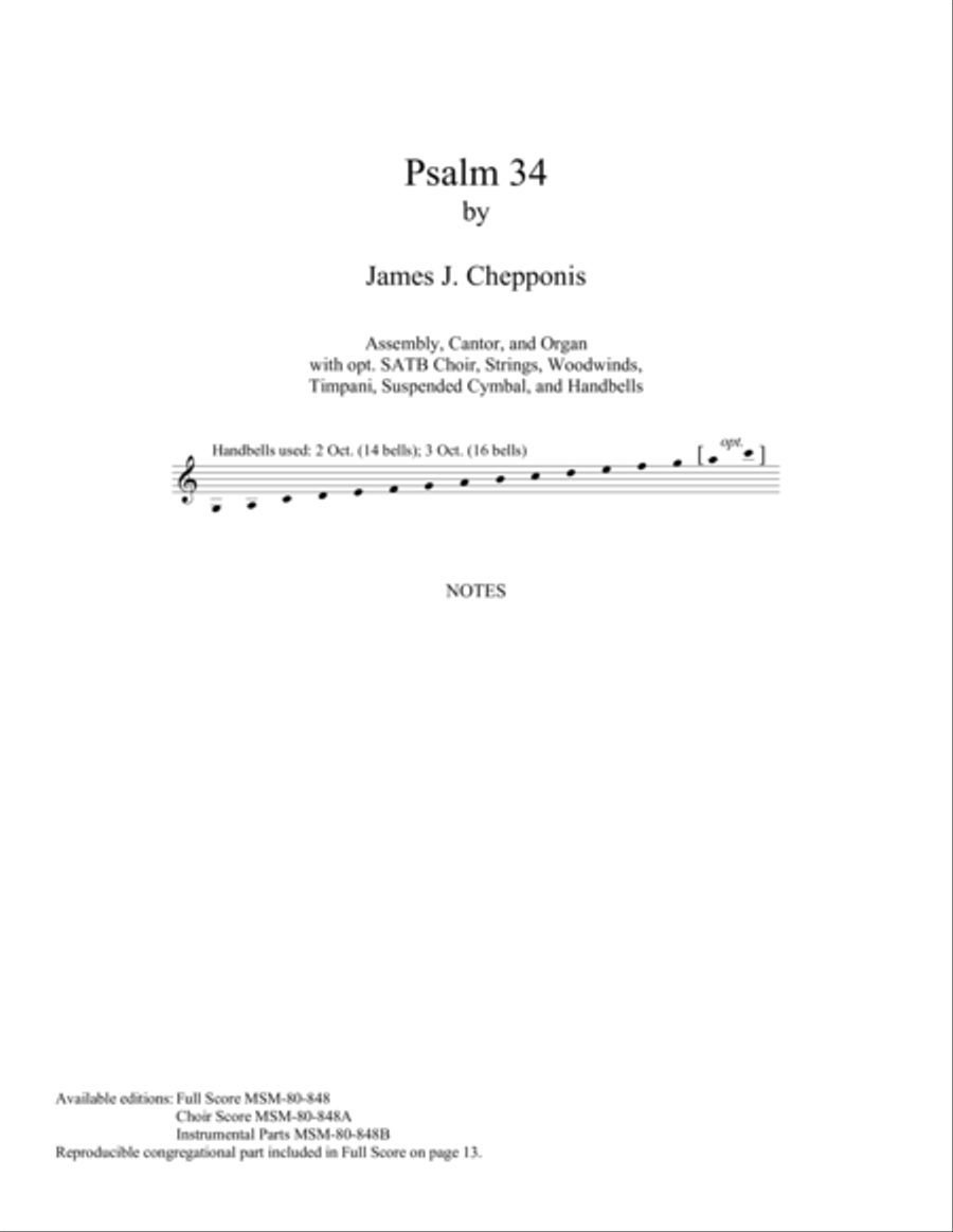 Psalm 34 Psalm 34 Choir scores gallery preview page 1