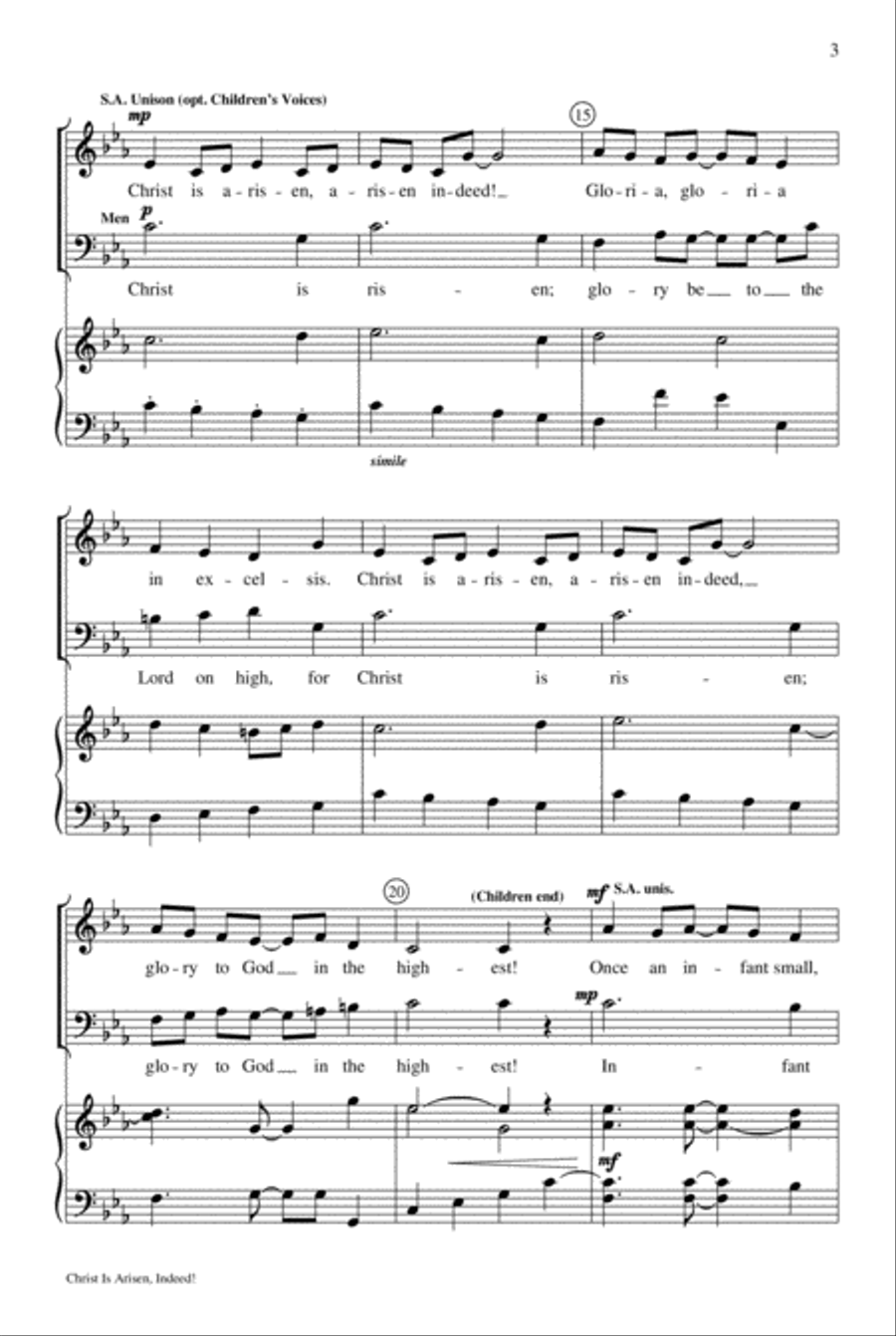 Christ Is Arisen, Indeed! 4-Part scores gallery preview page 3