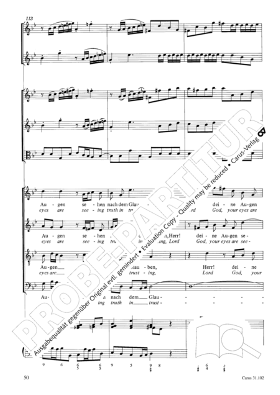 Lord God, your eyes are seeing truth in trusting (Herr, deine Augen sehen nach dem Glauben) ATB scores gallery preview page 51