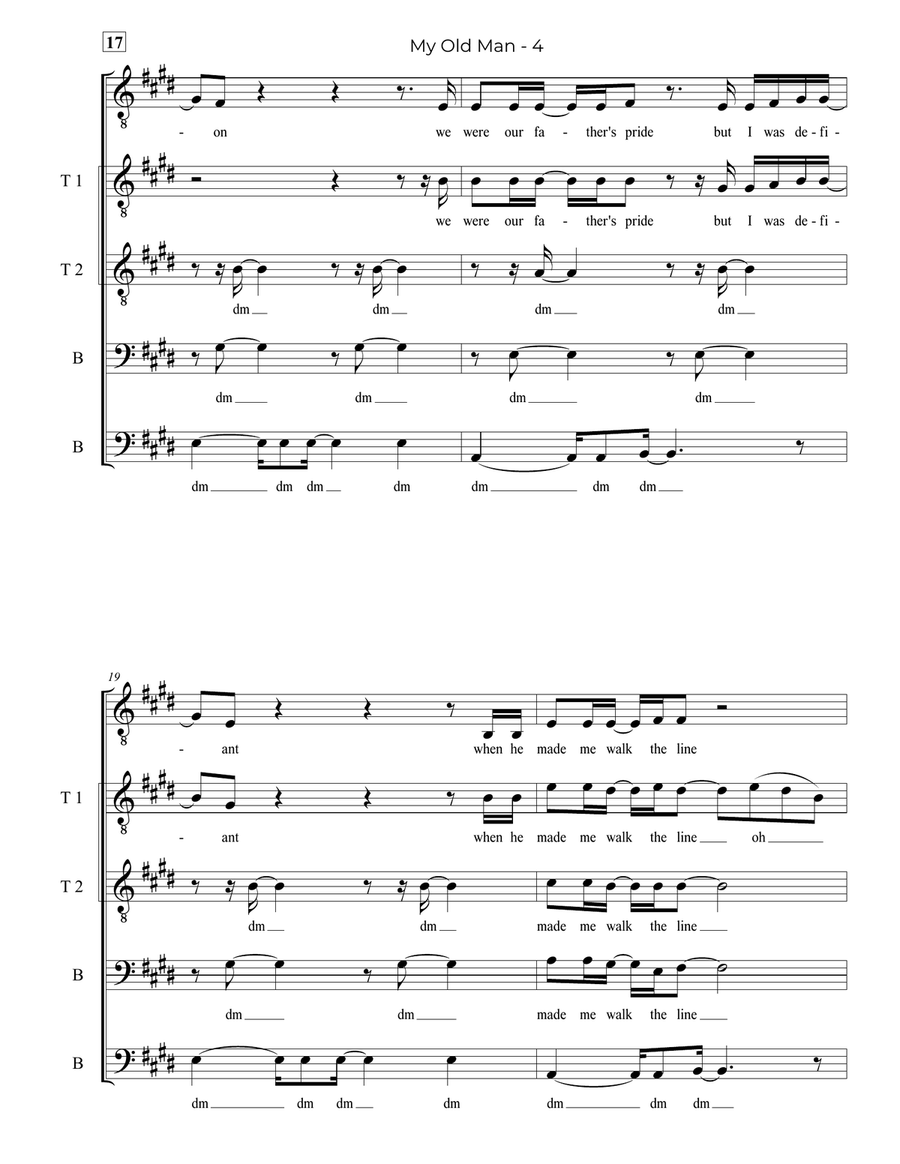 My Old Man TTBB scores gallery preview page 4
