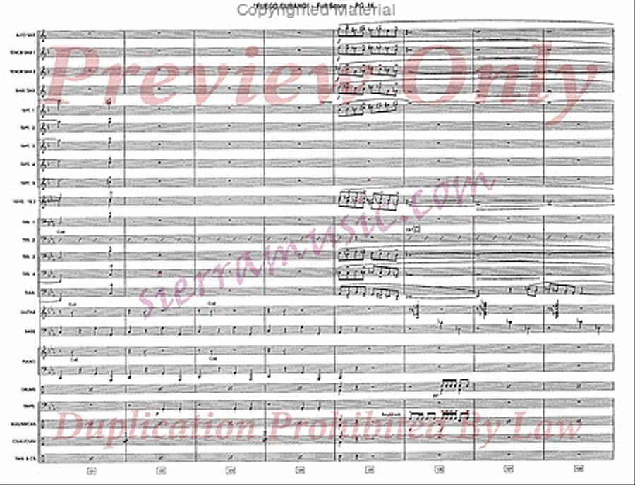 Fuego Cubano (Cuban Fire) Jazz Ensemble scores gallery preview page 17