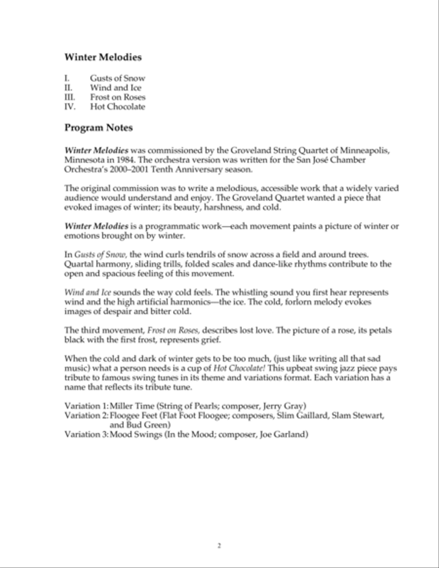 Winter Melodies for String Orchestra String Orchestra scores gallery preview page 2