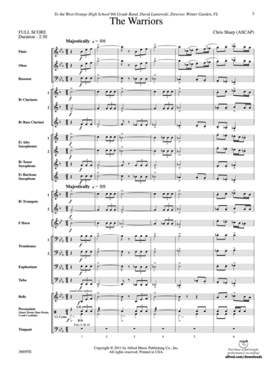 The Warriors Concert Band scores gallery preview page 2