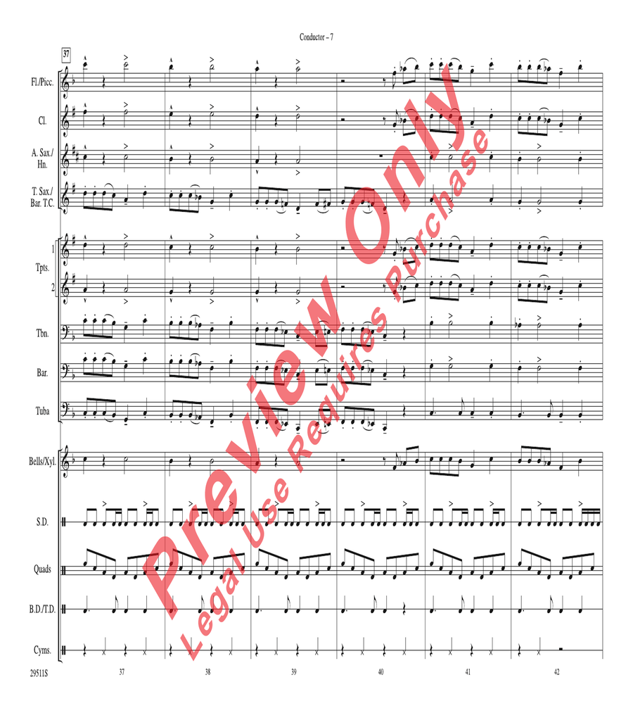 Wipe Out Wipe Out Marching Band scores gallery preview page 7
