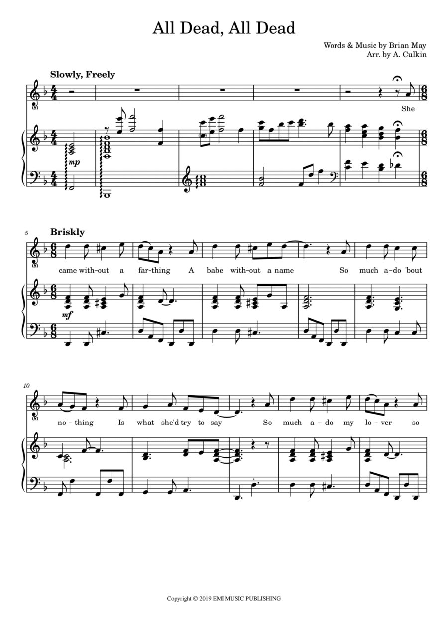 All Dead, All Dead Voice scores gallery preview page 1