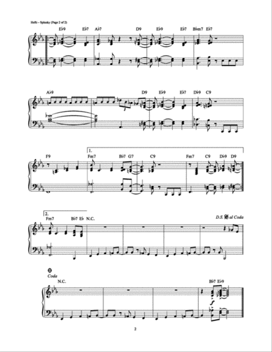 Splanky Piano Solo scores gallery preview page 2