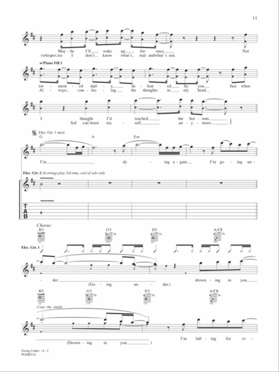 Going Under Going Under Guitar Tablature scores gallery preview page 2