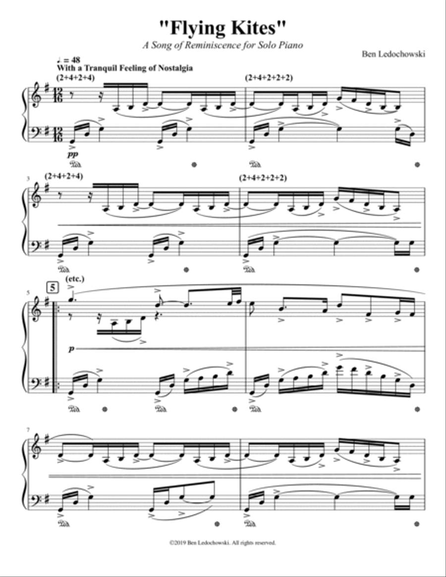 Flying Kites Piano Solo scores gallery preview page 1