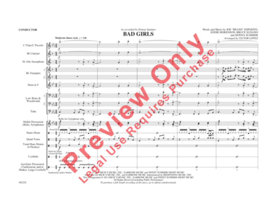 Bad Girls Bad Girls Marching Band scores gallery preview page 2