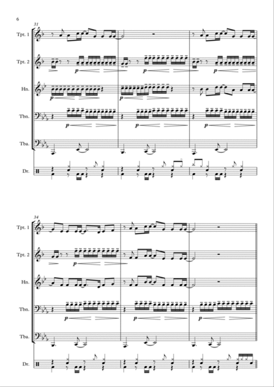Anti-hero Anti-hero Brass Quintet scores gallery preview page 6