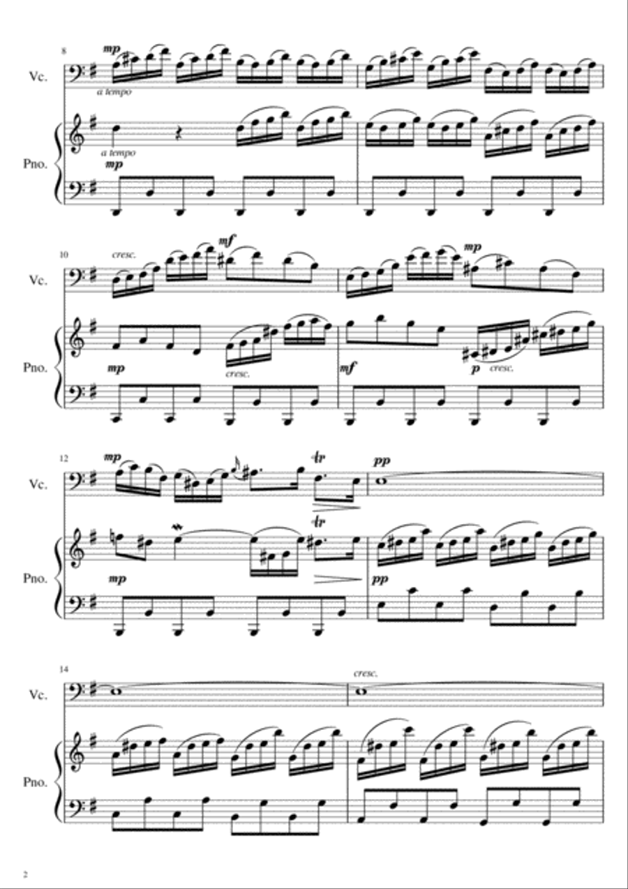 Bach Cello Sonata in G III. Andante Cello Solo scores gallery preview page 3