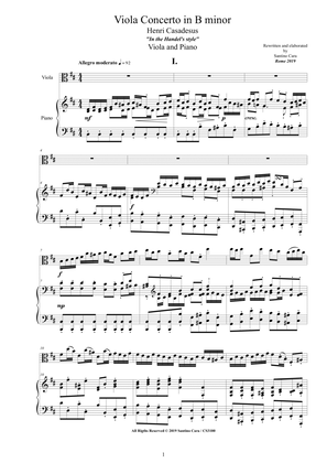 Book cover for Handel-Casadesus - Viola Concerto in B minor for Viola and Piano