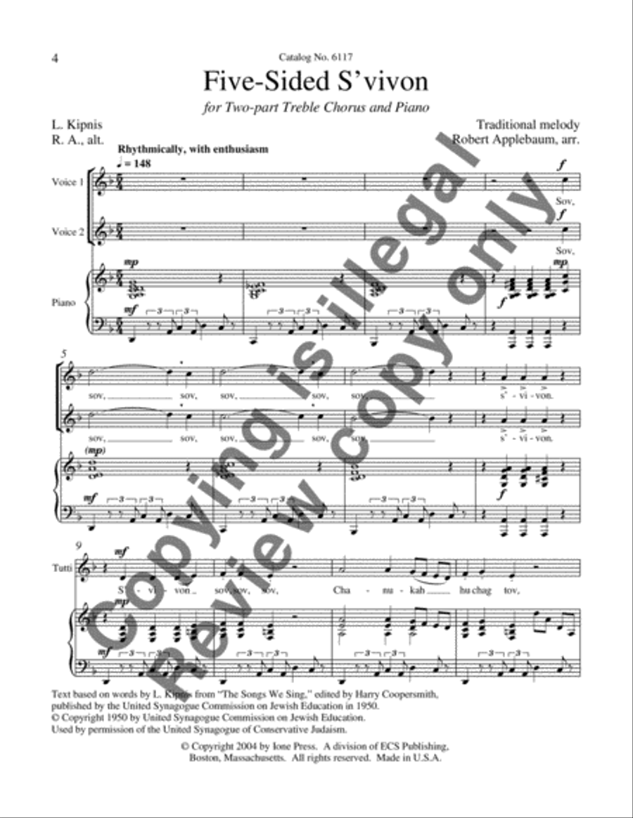 Five-Sided S'vivon 2-Part scores gallery preview page 3