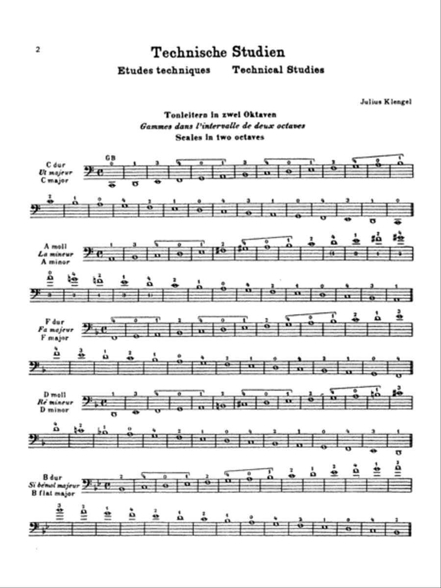 Technical Studies For Cello