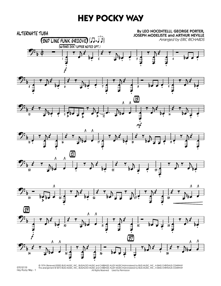 Hey Pocky Way - Alternate Tuba Jazz Ensemble scores gallery preview page 1
