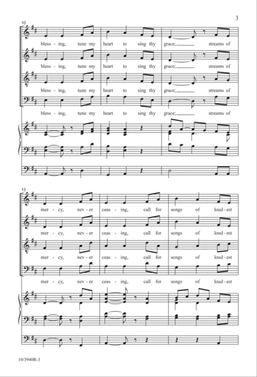 Come, Thou Fount of Every Blessing 4-Part scores gallery preview page 3