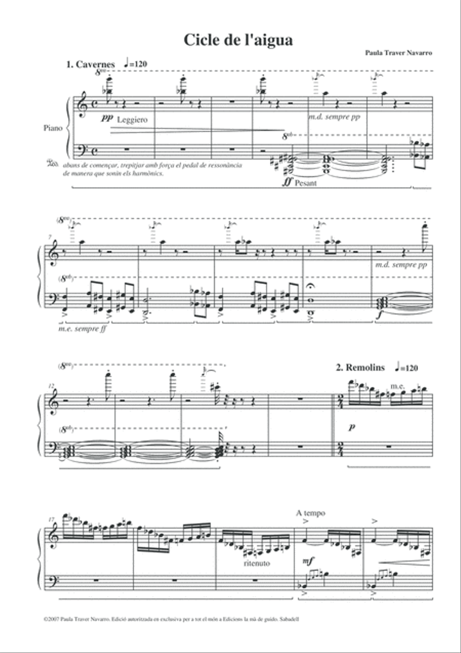 Cicle de l'aigua Piano Solo scores gallery preview page 5