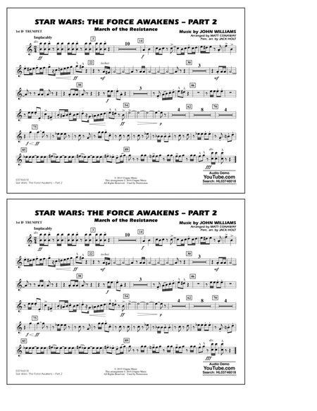 Star Wars: The Force Awakens - Part 2 - 1st Bb Trumpet