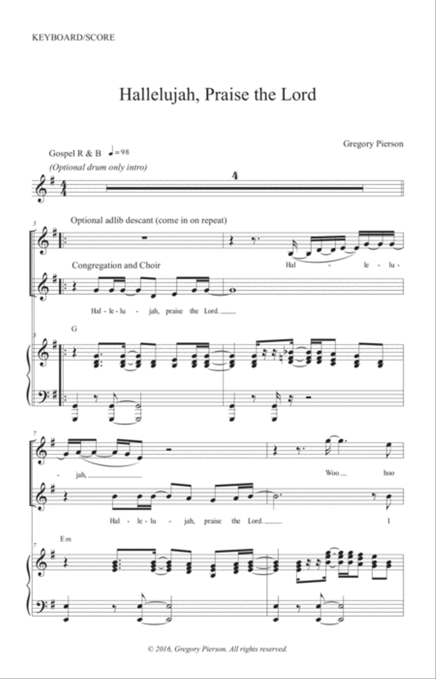 Hallelujah Praise the Lord 3-Part scores gallery preview page 2