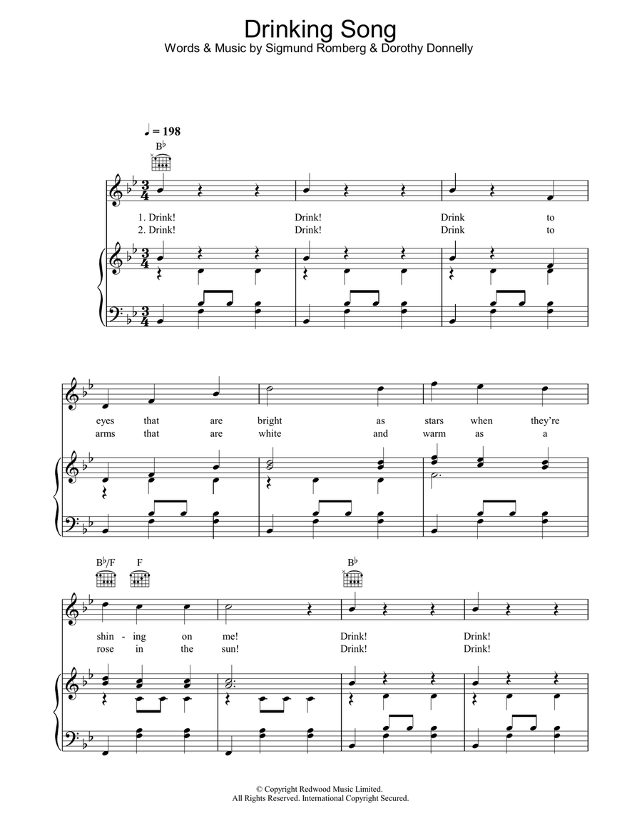 Drinking Song (from The Student Prince) Guitar scores gallery preview page 1