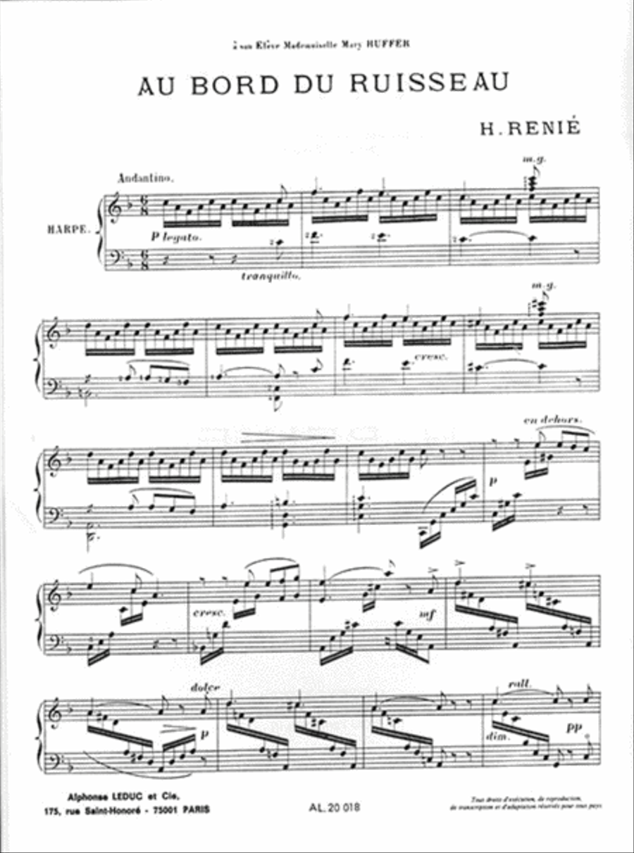 Au Bord du Ruisseau Harp scores gallery preview page 2