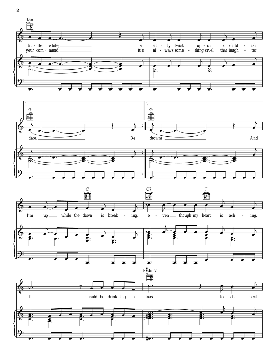 The Comedians The Comedians Piano, Vocal, Guitar scores gallery preview page 2