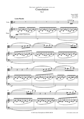 Consolation No. 3 - Viola and Piano