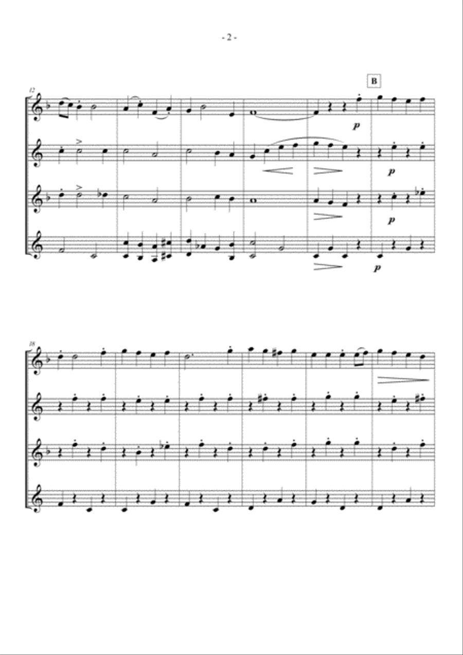 Santa Claus Is Comin' To Town Saxophone Quartet scores gallery preview page 3