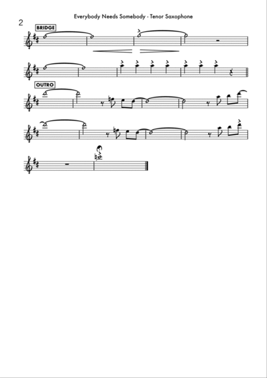 Everybody Needs Somebody To Love Tenor Saxophone scores gallery preview page 6