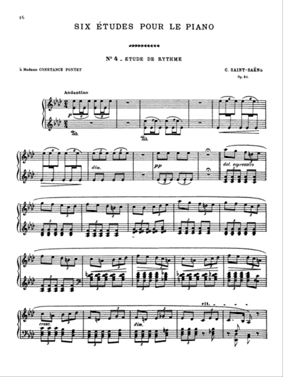 Saint-Saëns: Six Etudes, Op. 52 Piano Method scores gallery preview page 1