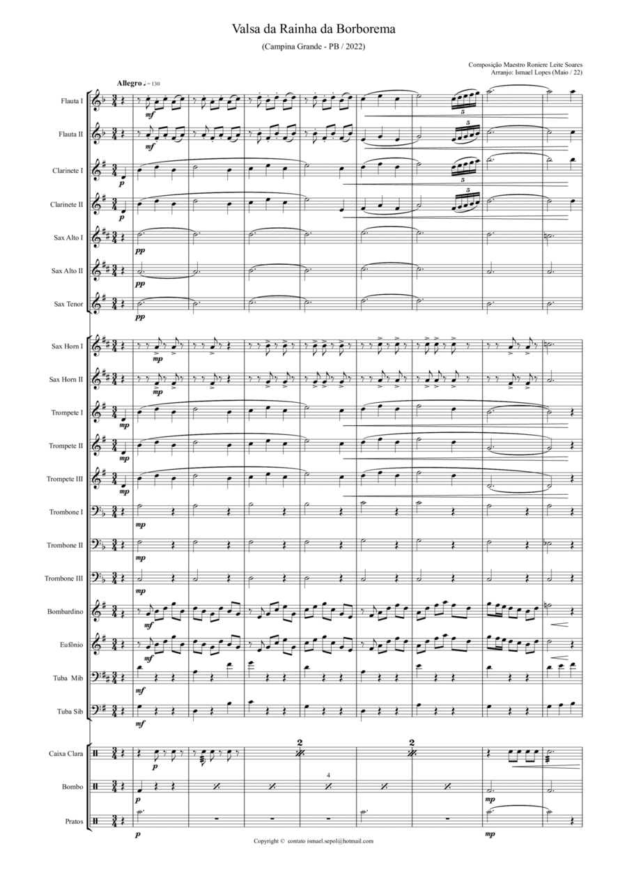 Valsa da Rainha da Borborema Full Orchestra scores gallery preview page 1