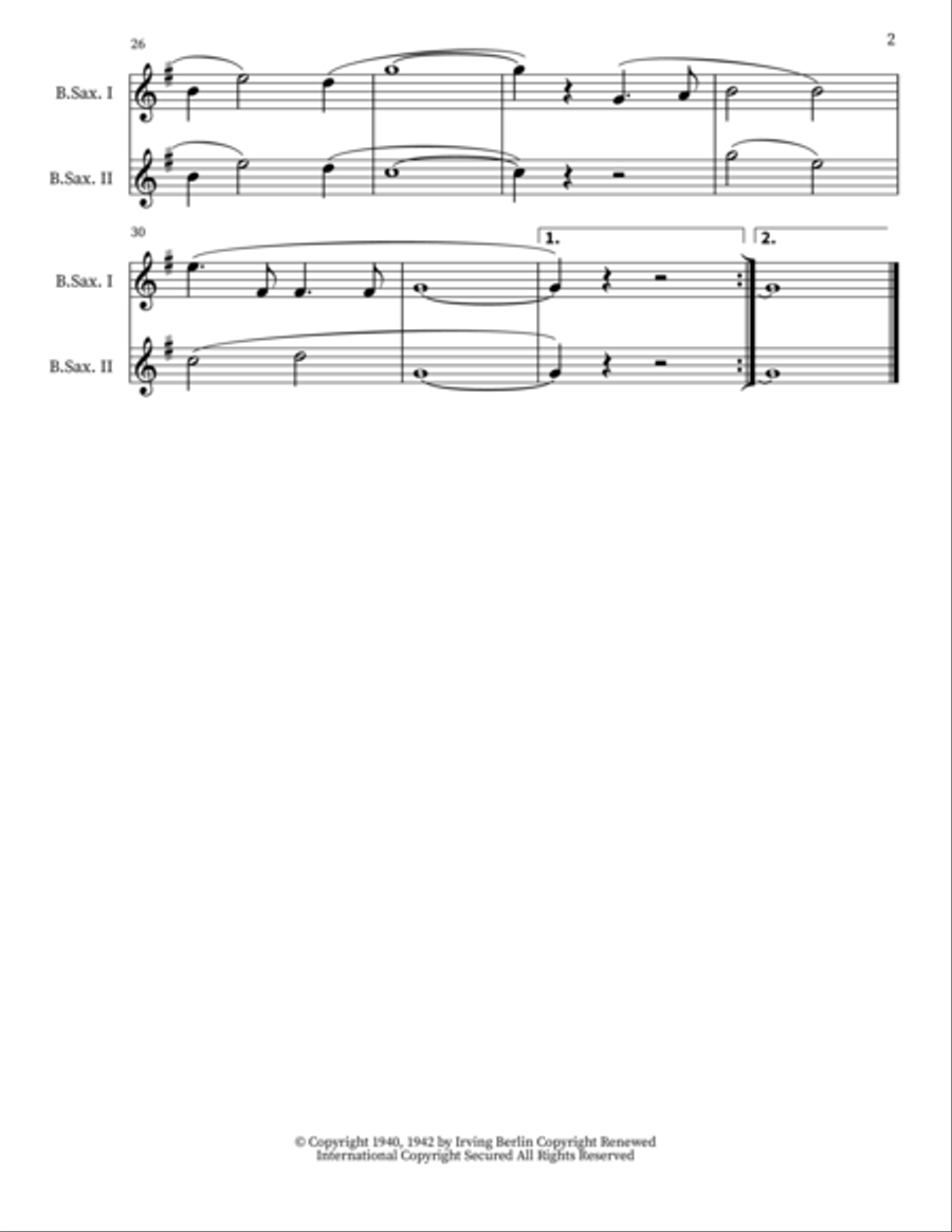 White Christmas Woodwind Duet scores gallery preview page 2