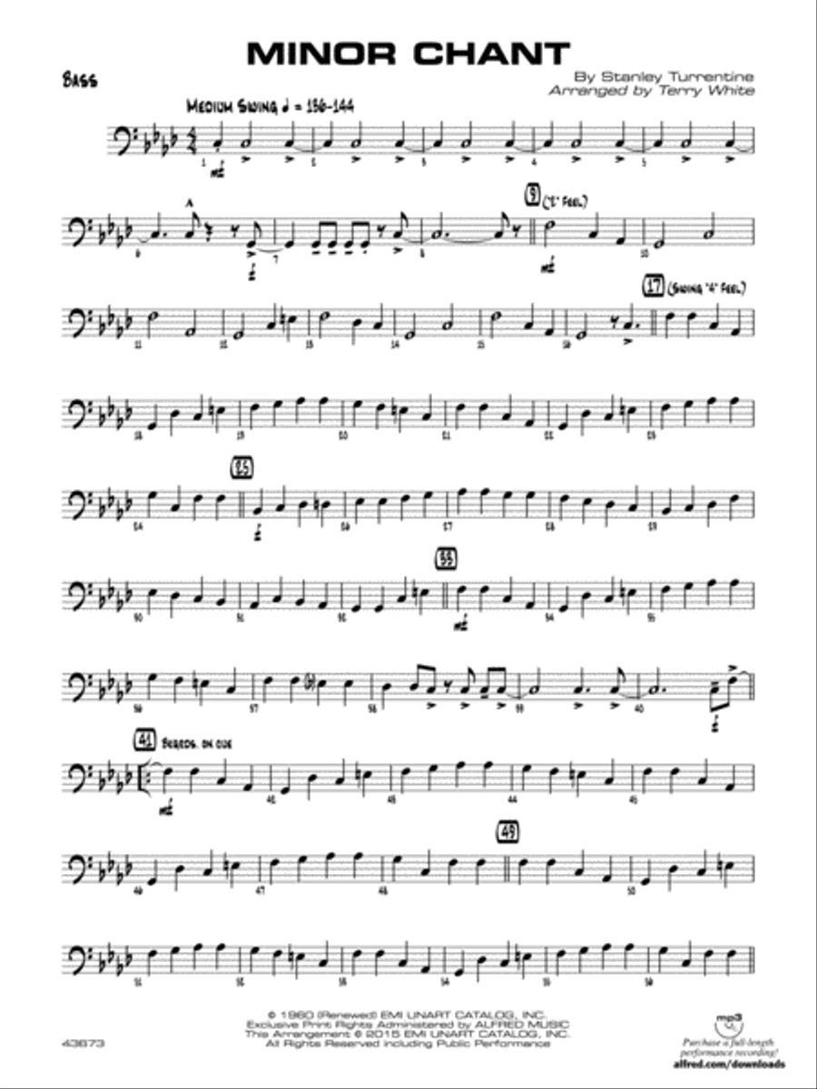 Minor Chant: String Bass Jazz Ensemble scores gallery preview page 1