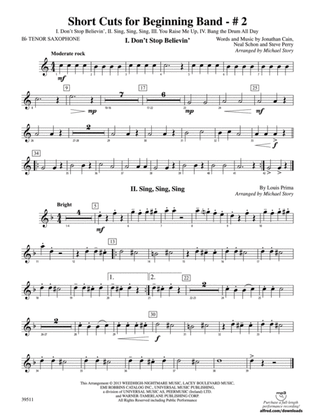 Short Cuts for Beginning Band -- #2: B-flat Tenor Saxophone