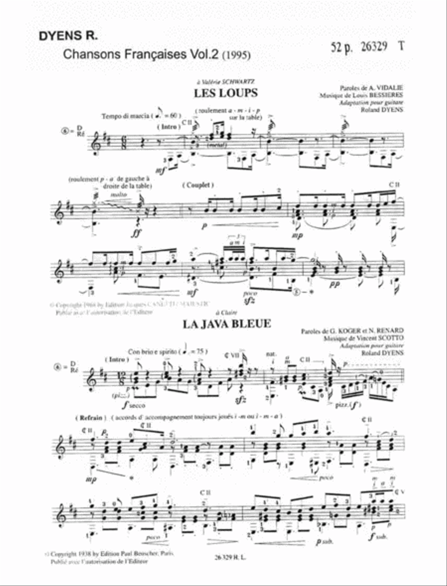 Chansons francaises - Volume 2 Acoustic Guitar scores gallery preview page 2