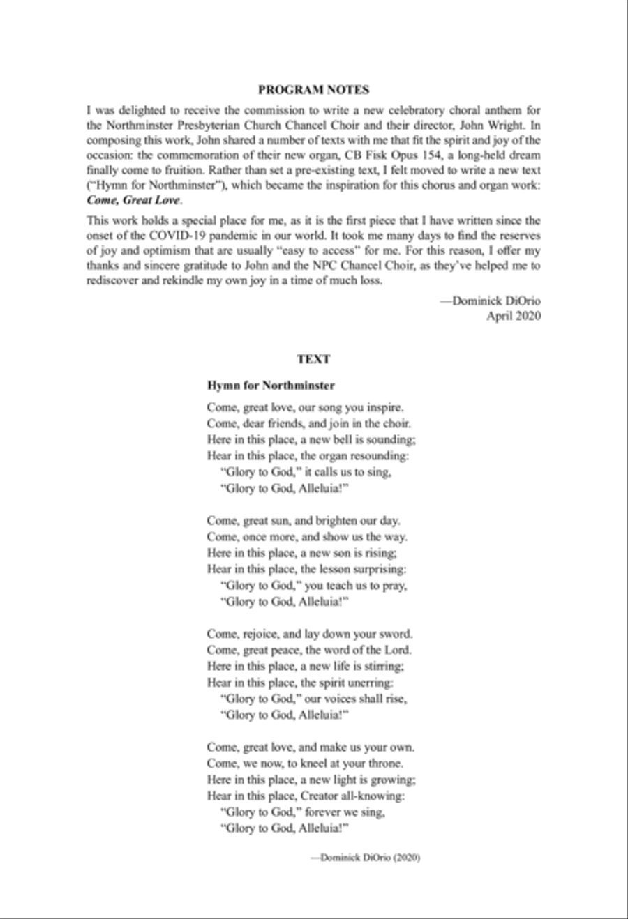 Come, Great Love 4-Part scores gallery preview page 3