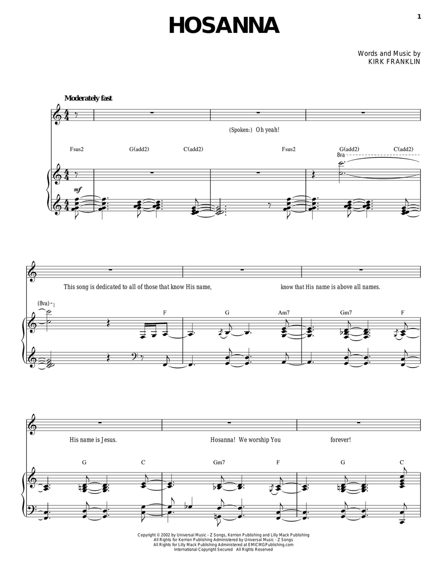 Hosanna Hosanna Acoustic Guitar scores gallery preview page 1
