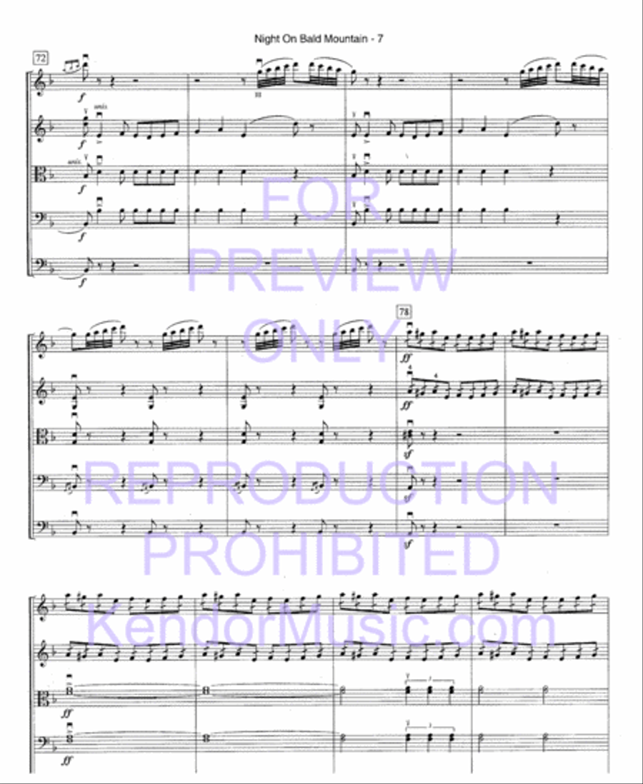 Night On Bald Mountain (Full Score) String Orchestra scores gallery preview page 10