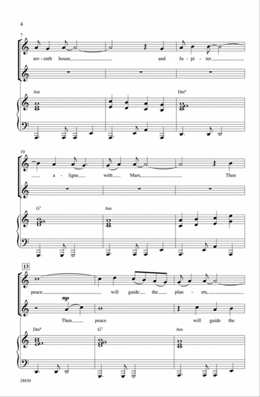 Aquarius / Let the Sunshine In 2-Part scores gallery preview page 12
