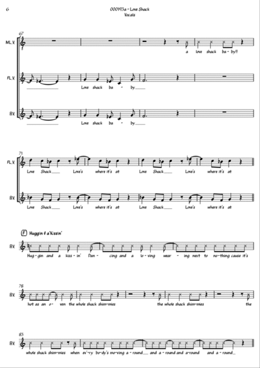 Love Shack Piano scores gallery preview page 6