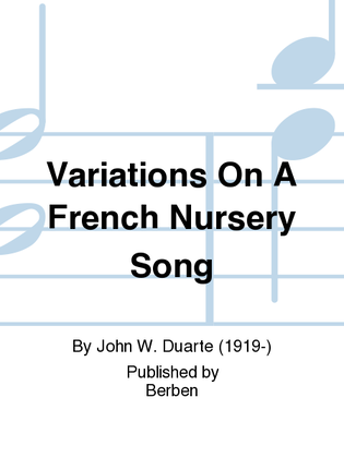 Book cover for Variations On A French Nursery Song