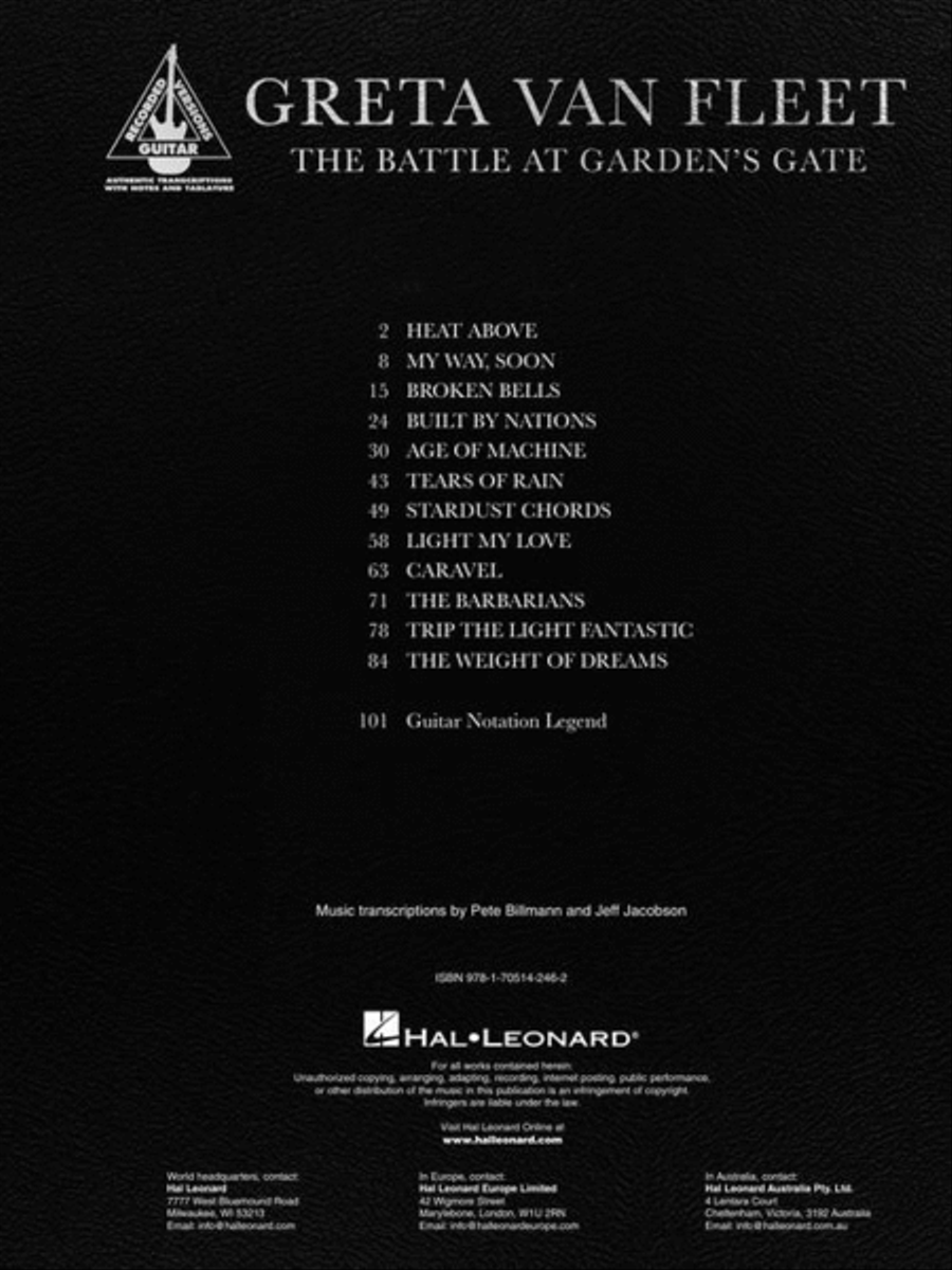 Greta Van Fleet – The Battle at Garden's Gate Electric Guitar scores gallery preview page 3