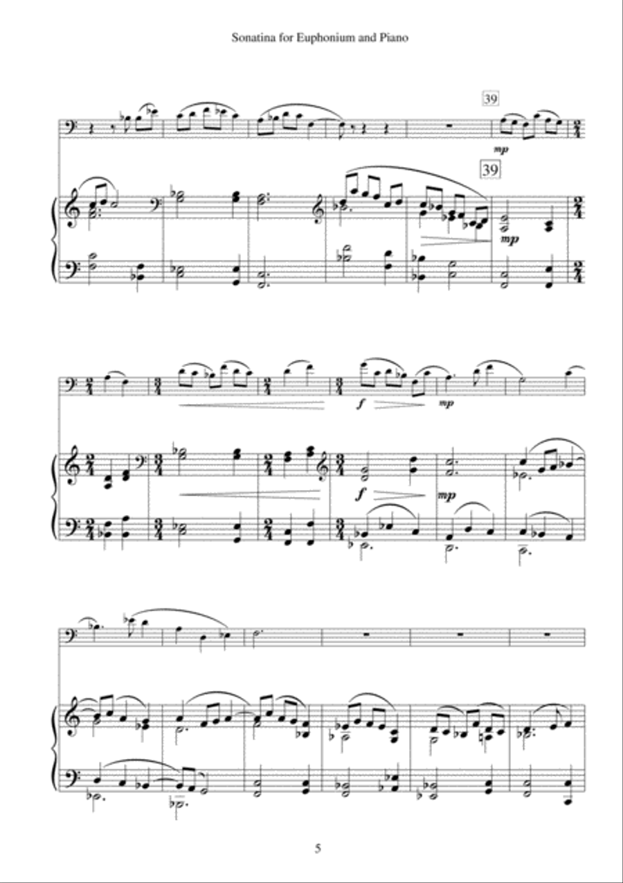 Sonatina for Euphonium and Piano Euphonium scores gallery preview page 5