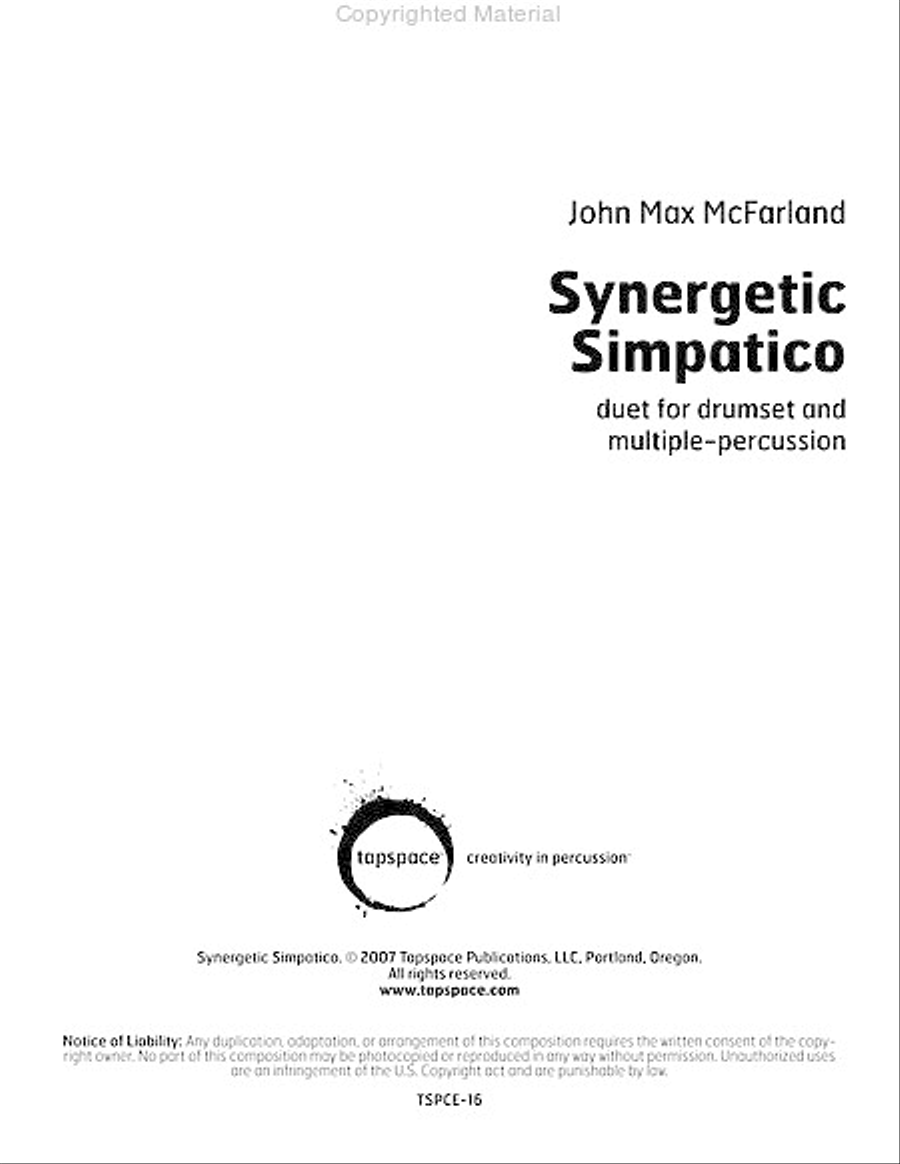 Synergetic Simpatico Snare Drum scores gallery preview page 2