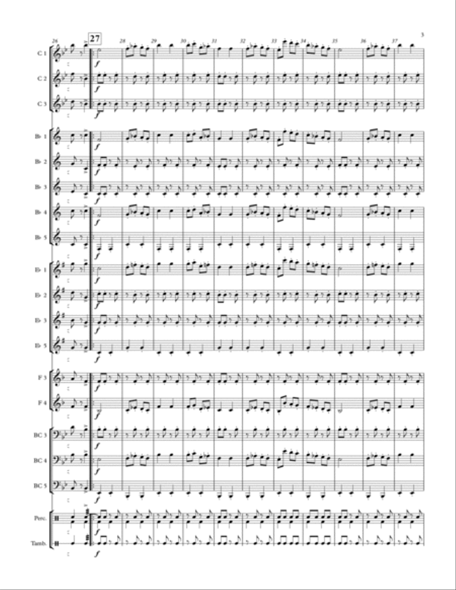 Can Can - for adaptable quintet Concert Band scores gallery preview page 3