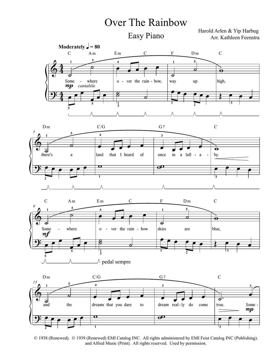 Over The Rainbow Voice scores gallery preview page 2