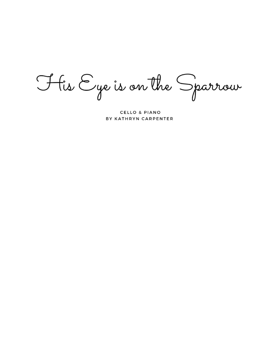 His Eye is on the Sparrow (Advanced Piano & Cello) Piano scores gallery preview page 1