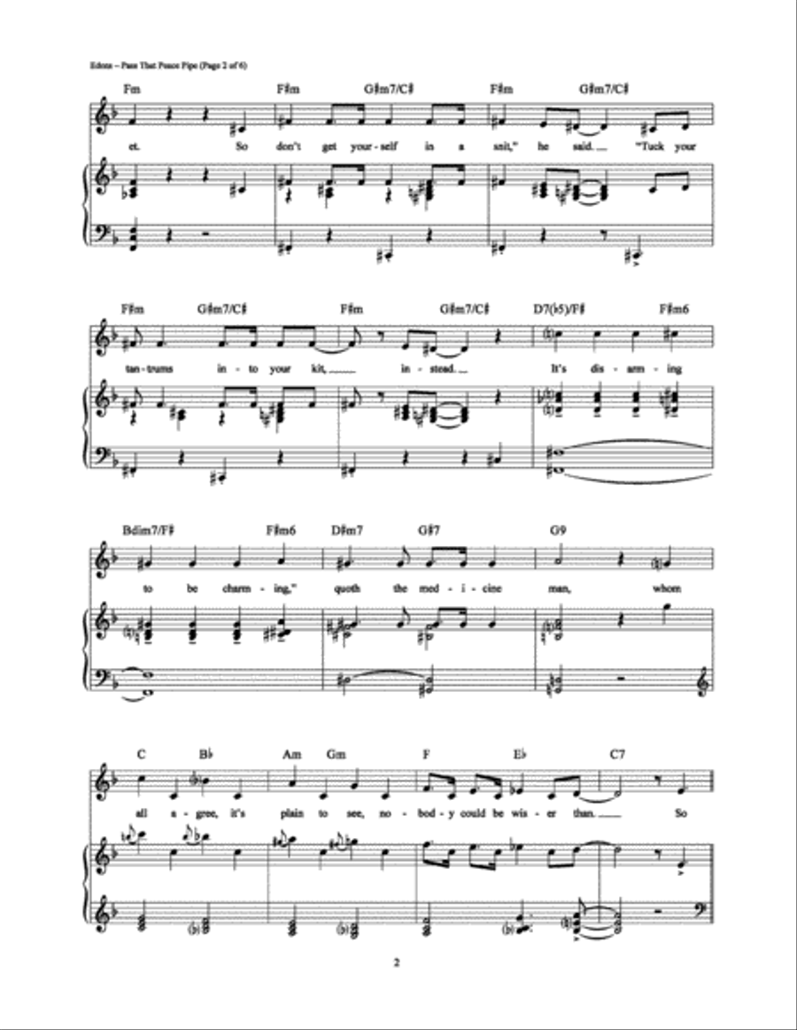 Pass That Peace Pipe Piano, Vocal, Guitar scores gallery preview page 2